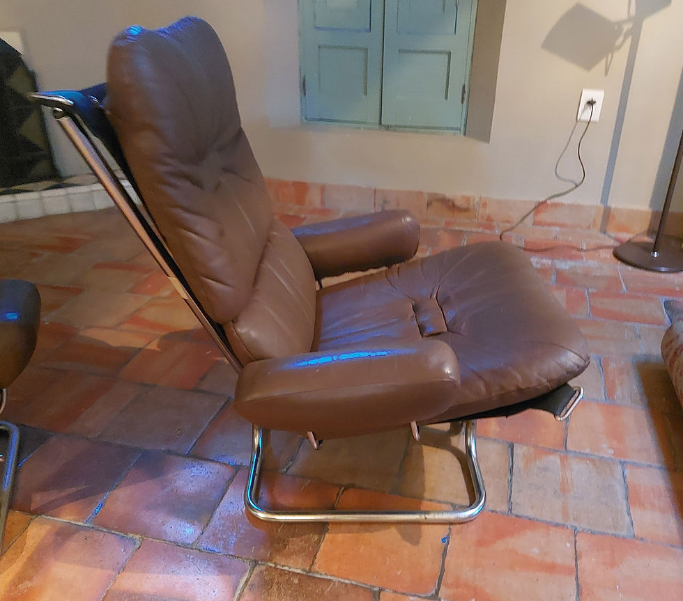 Miniatura: 50%-OFF-Harald-Relling-Westnofa-"Wing"-Leather-&-Chrome-Lounge-Chair