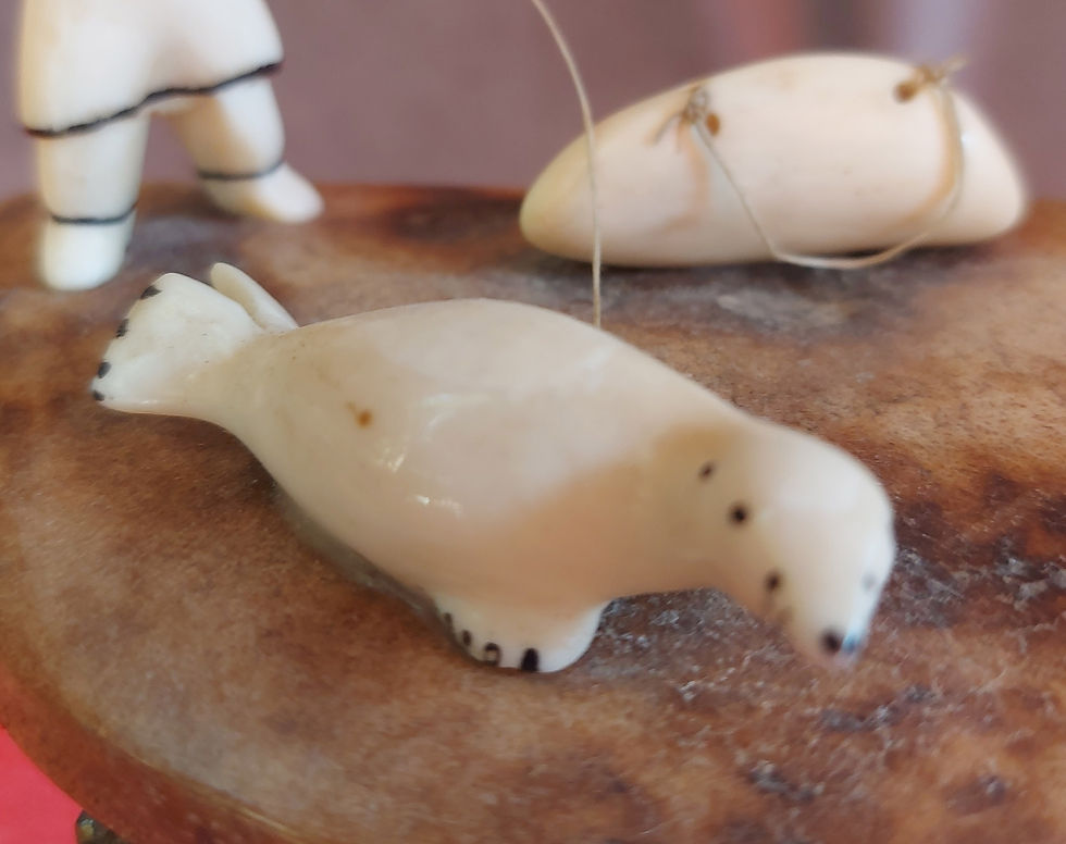 Thumbnail: Alaskan-Inupiat-Carved-Walrus-Tusk-Polar-Bear-Seal-Eskimo