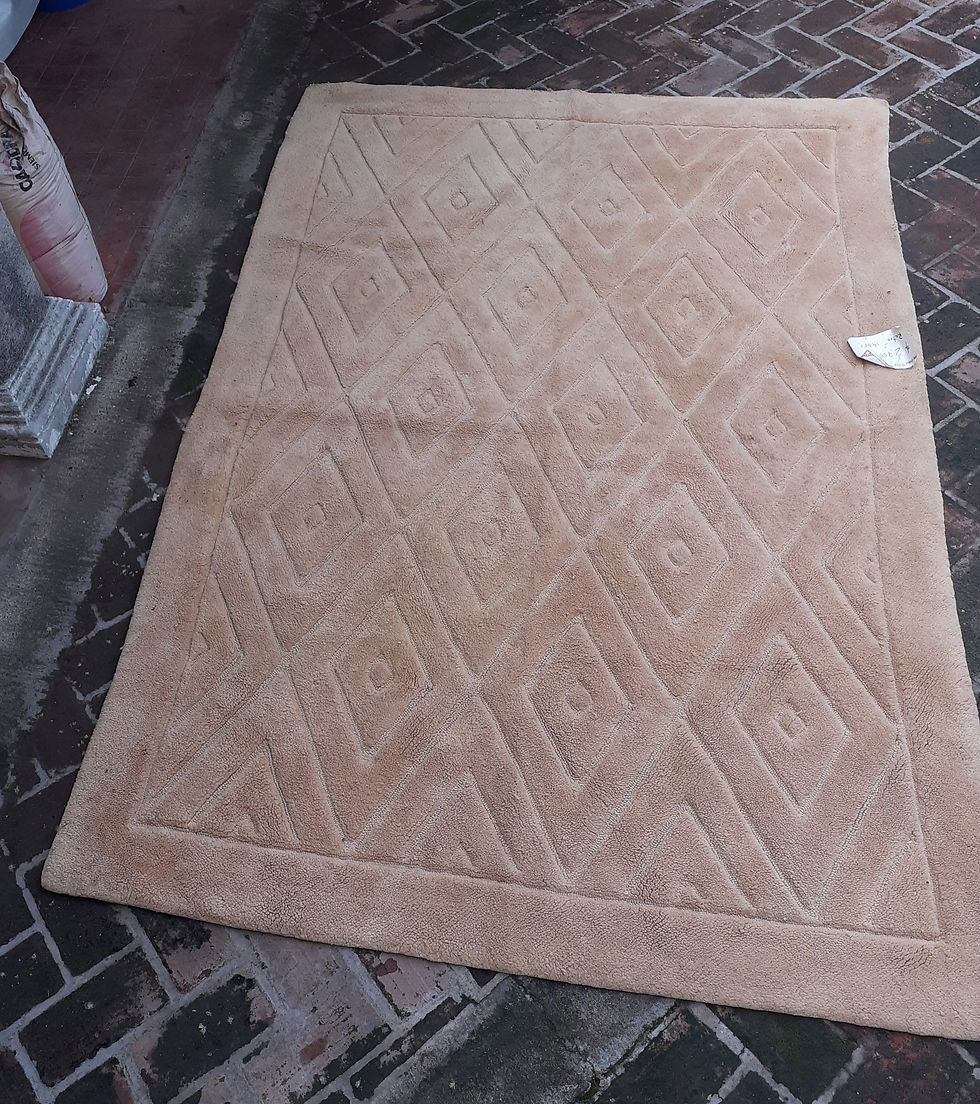Mid-Century Hooked Rug, Diamond Pattern