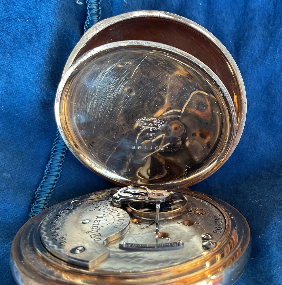 Miniatura: Vintage-Hamilton-14k-G-F-Pocket-Watch-17-Jewels