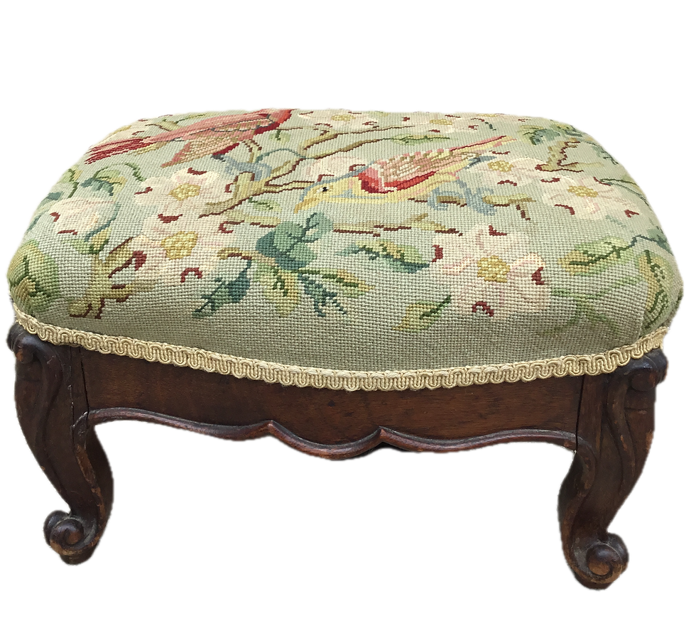 Country-French-Footstool-Needlepoint-Covering