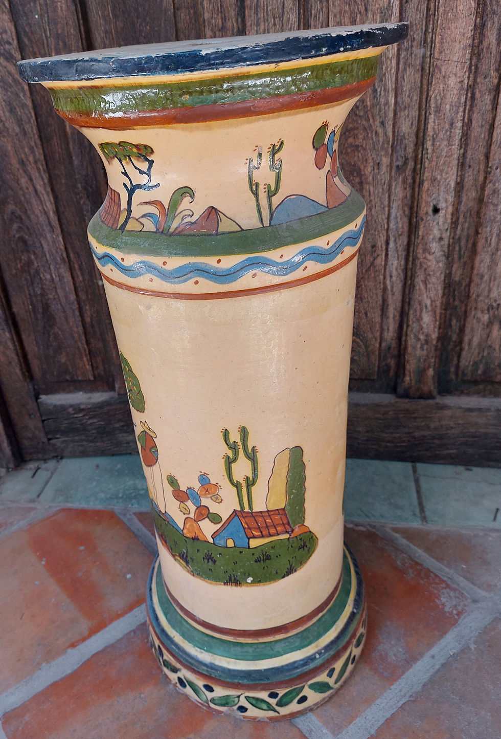 Miniatura: Vintage-Tlaquepaque-Pottery-Pedestal
