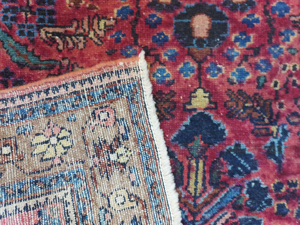 Miniatura: Alfombra Lilihan de 1920, 31 "por 55 1/2", Patrón Sarouk