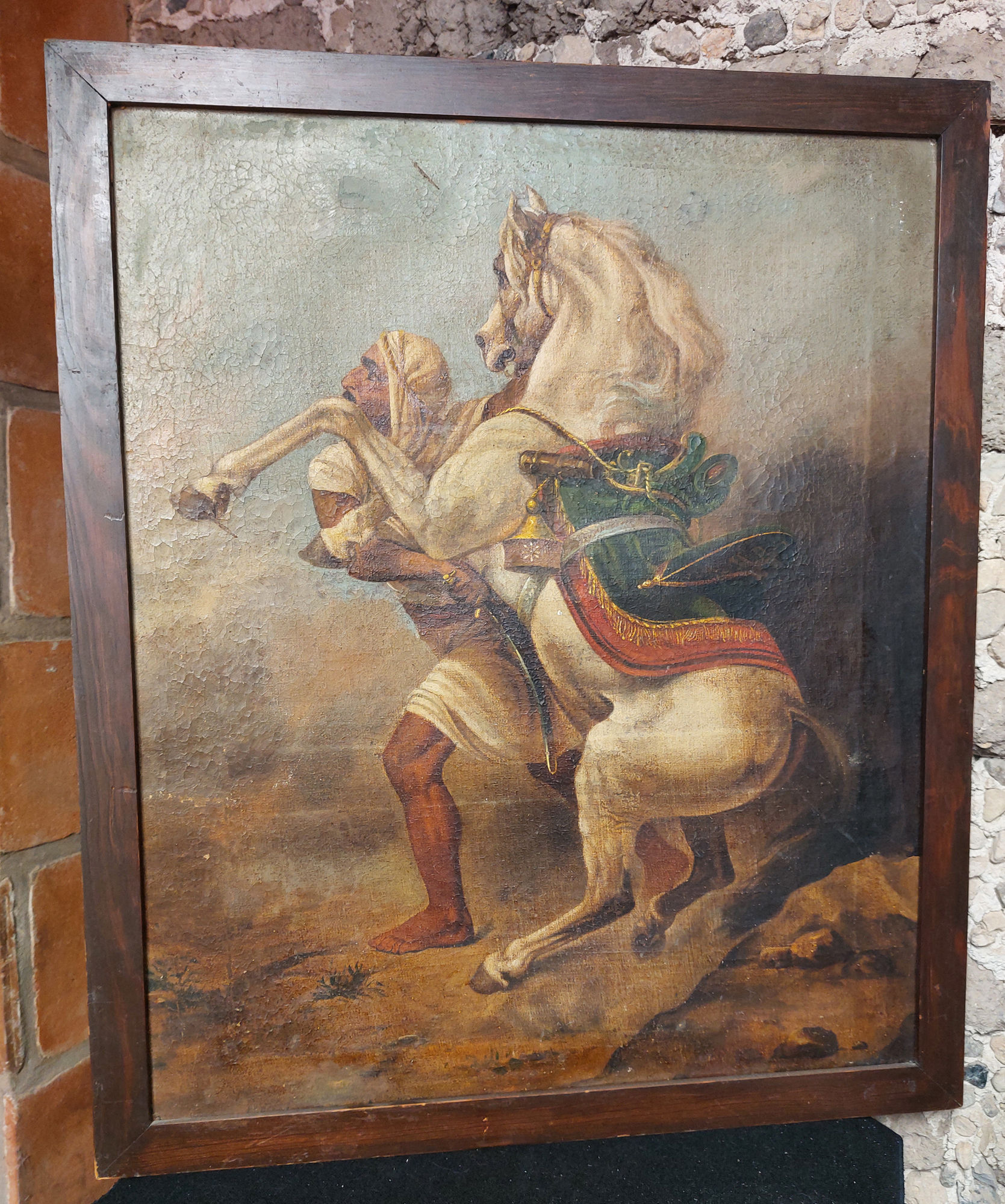 19th-C.-Painting-of-Napoleon's-Stallion-Marengo