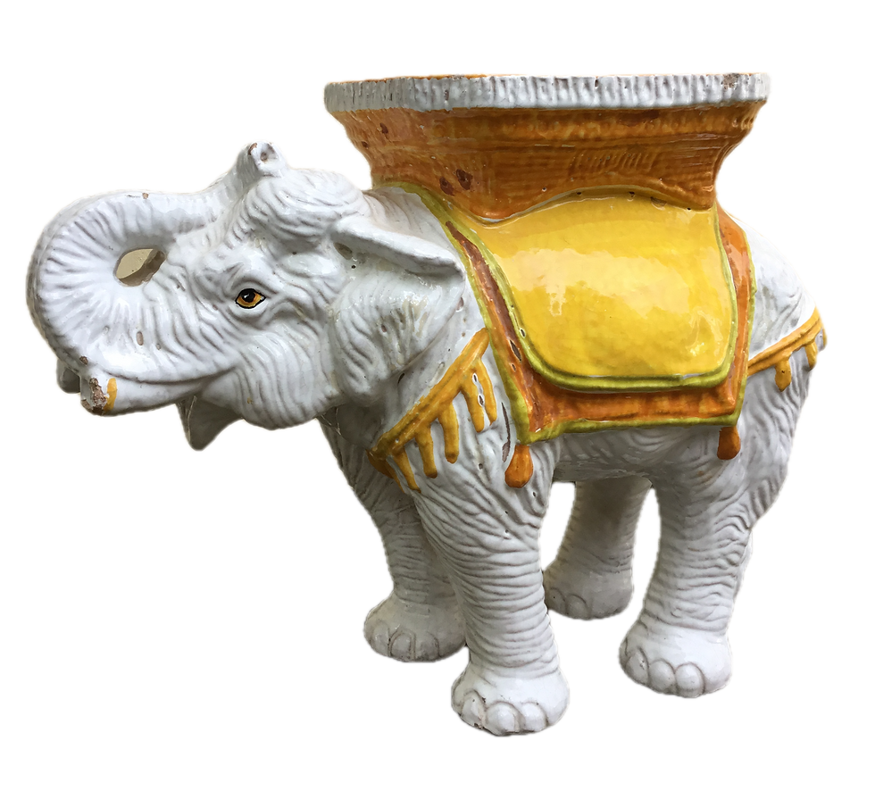 Ceramic-Elephant-Figural-Table