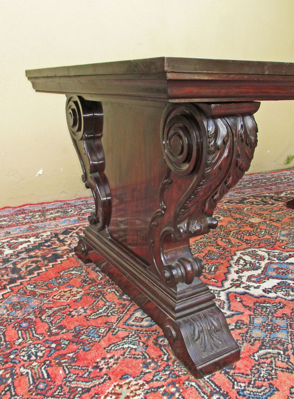 Miniatura: * * Old Growth Mahogany Library Table, Adolf Horn Estate, Made in Cuba