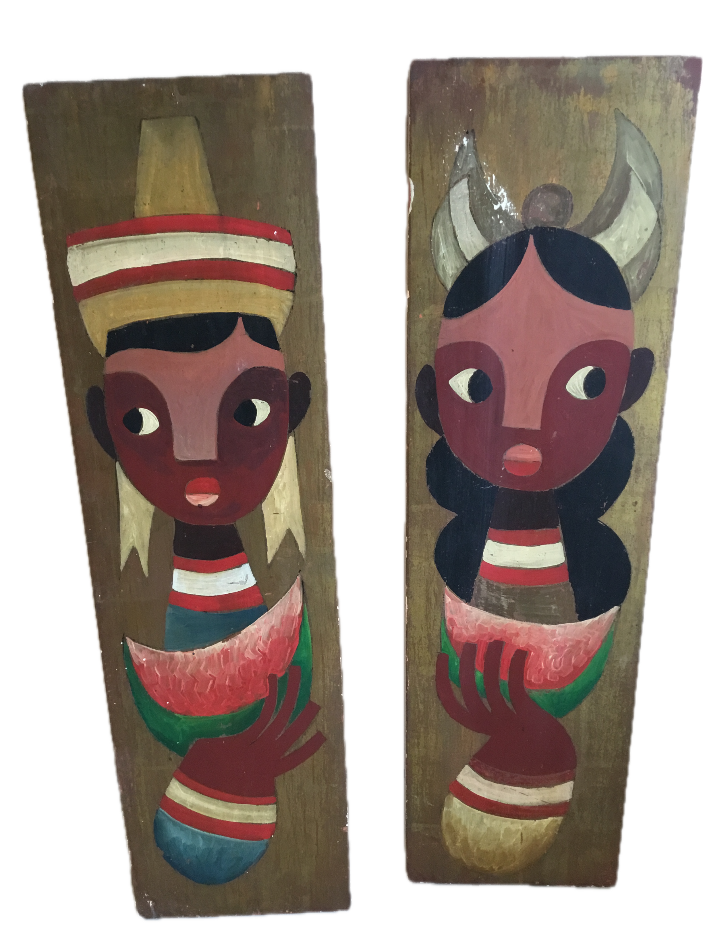 Two-Mexican-Painted-Wood-Panels-Jose-m-servin-school