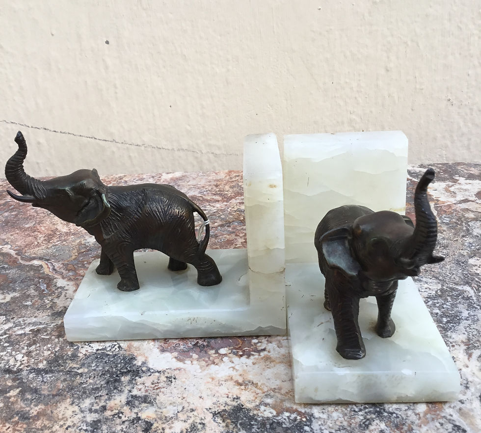 Figural-Elephant-Bookends-on-Marble-Plinths