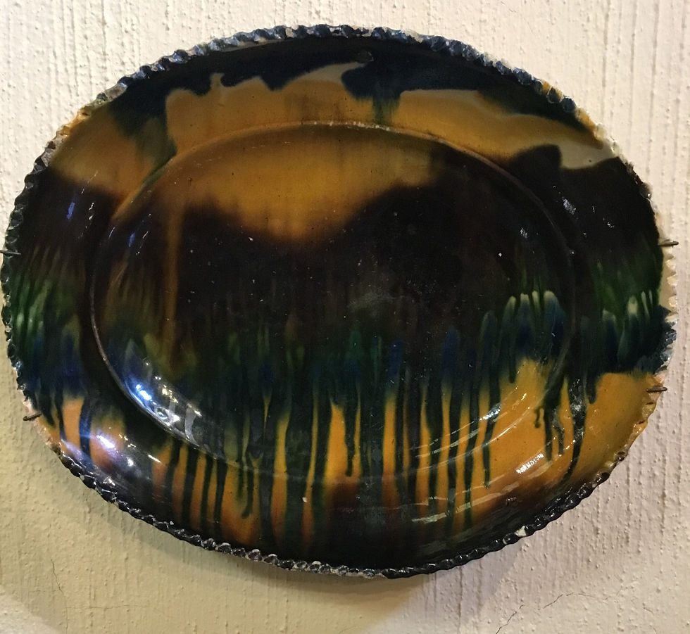 Unusual-Drip-Glaze-Deep-Platter-Jalisco-1940's