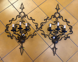 Pair of Bronze Wall Sconces