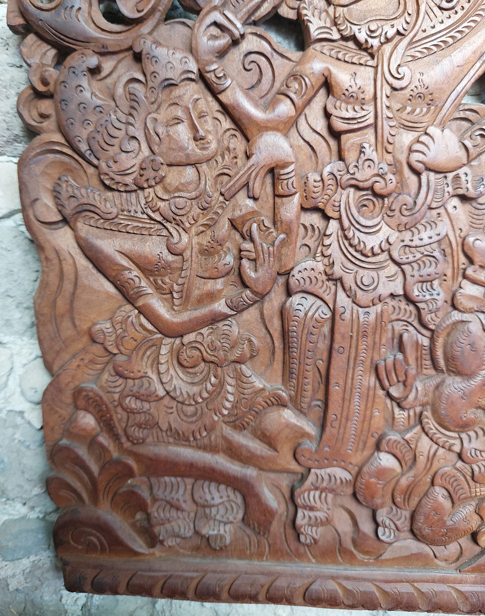 Miniatura: Thai-Carving-Bangkok-Period-Style-Wall-Hanging-19.5"-tall