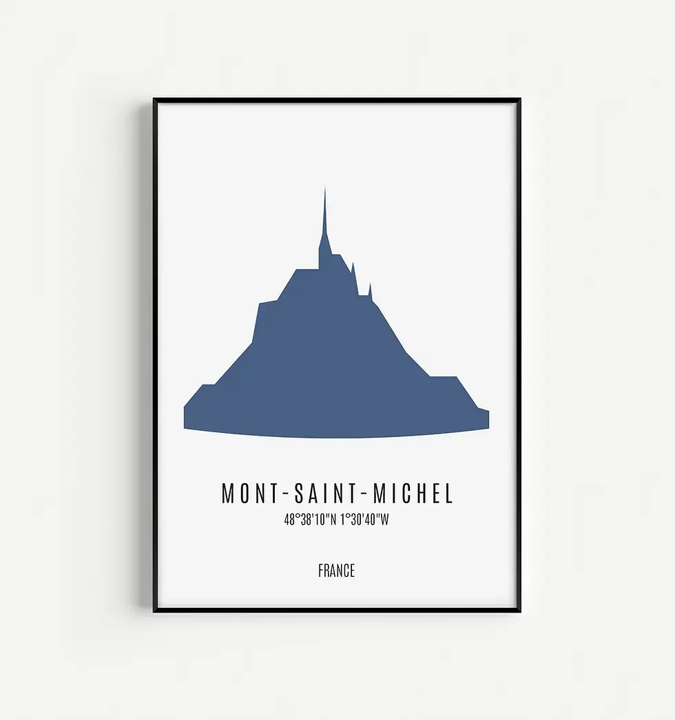 Le Mont-Saint-Michel en version géométrique - Affiche Akyana