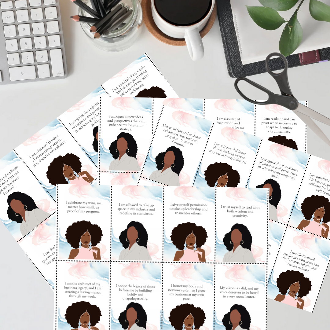 60 Long-Term Business Affirmations for Black Women | Printable Cards |