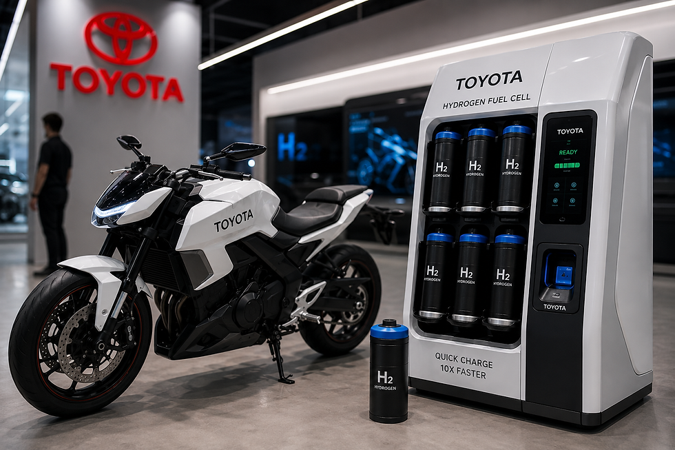 Toyota aposta em motocicletas movidas a hidrogênio e promete revolucionar a mobilidade