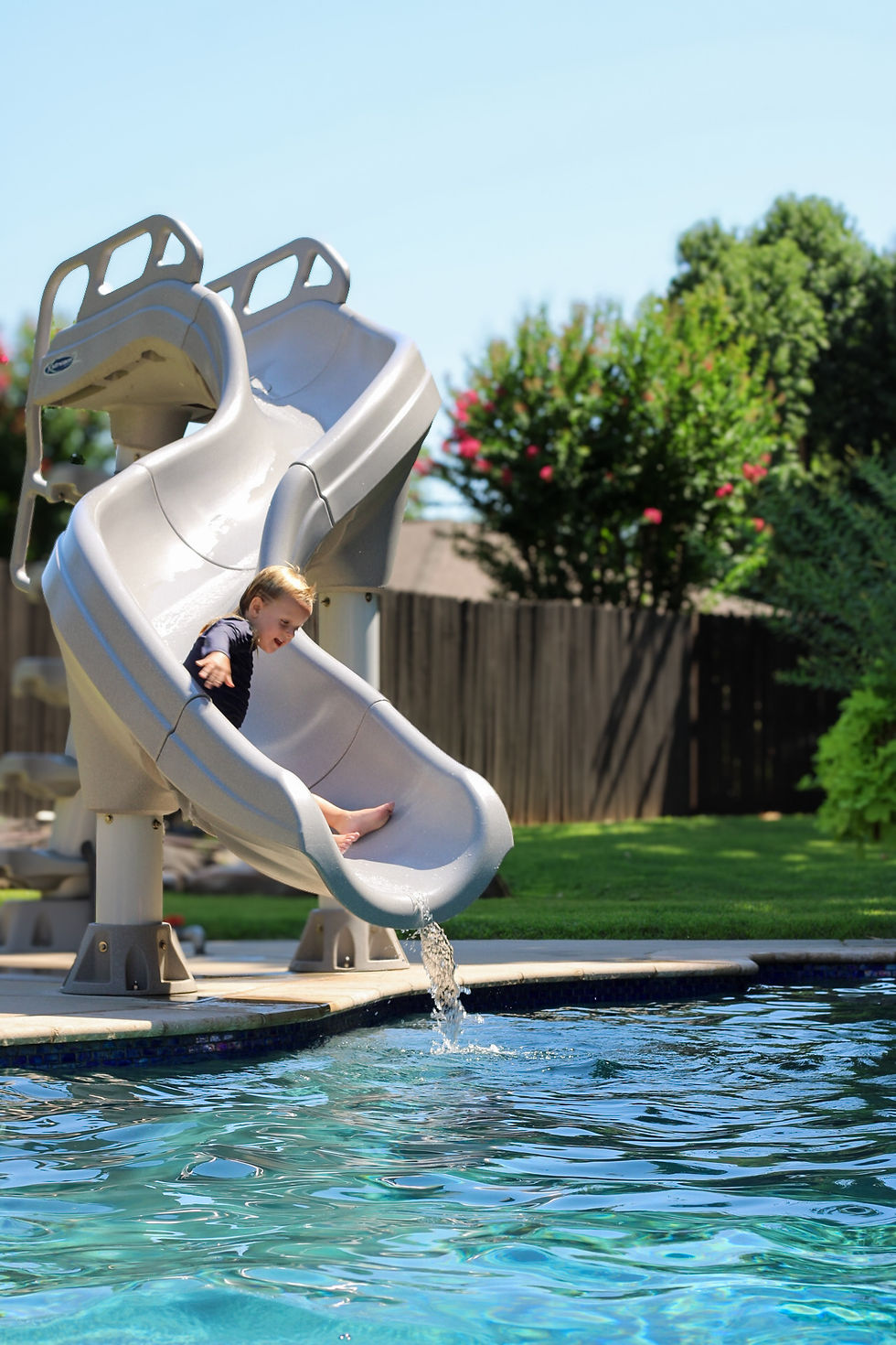 Custom water slide and pool in Norman, Oklahoma