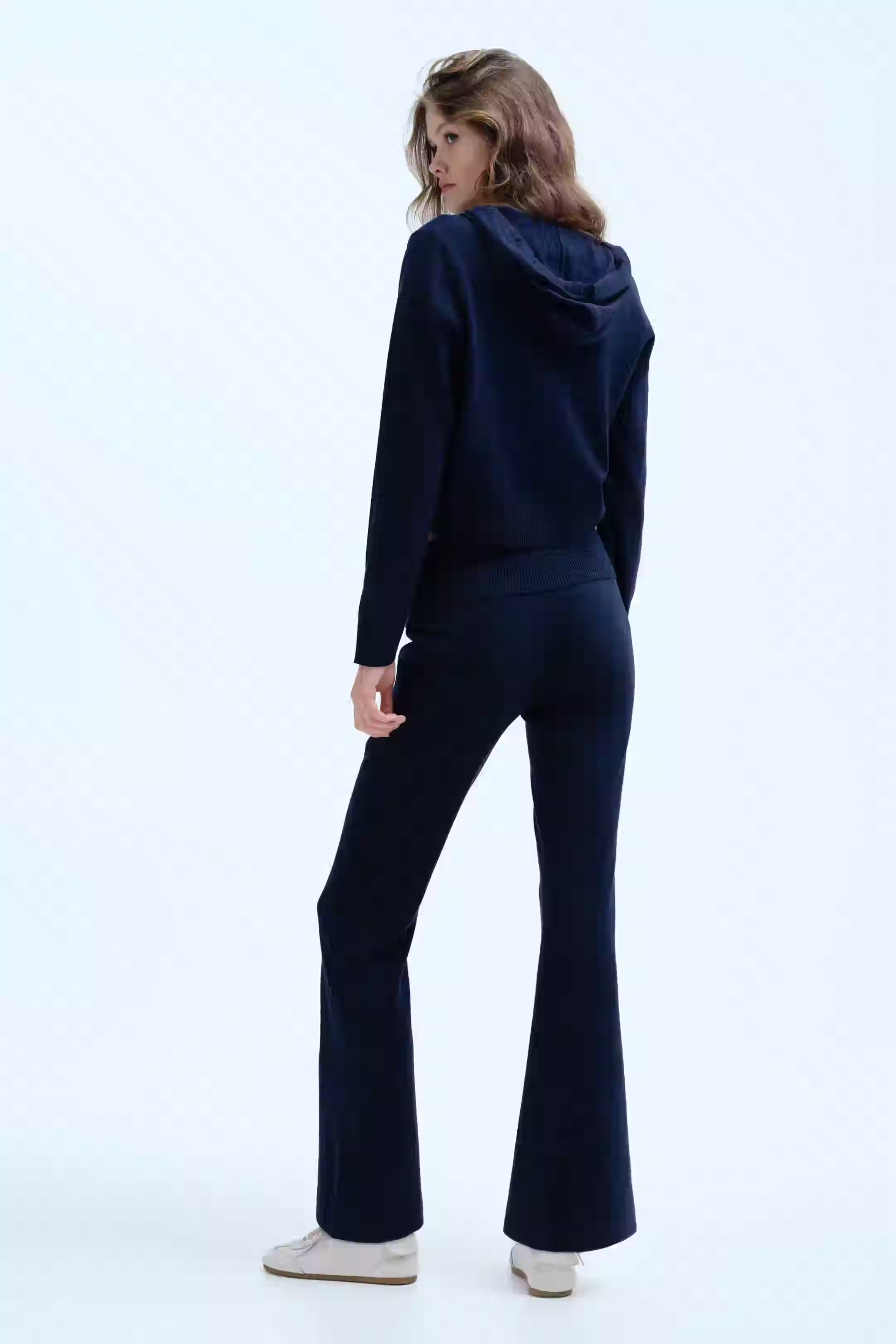 Women Knitted Yoga Leggings – Navy Blue
