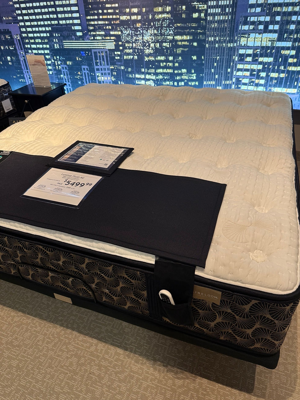 Authentic showroom photograph of an Aireloom Luxetop Plush M2 mattress.