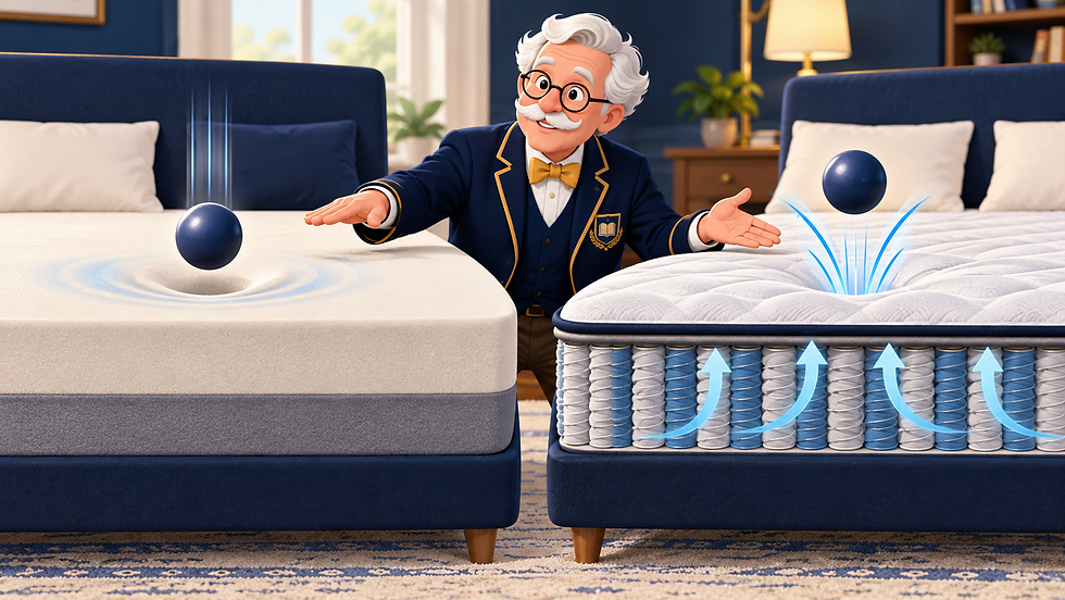 Professor Goodsleep compares cooling and motion control in Serta and Sealy mattresses.