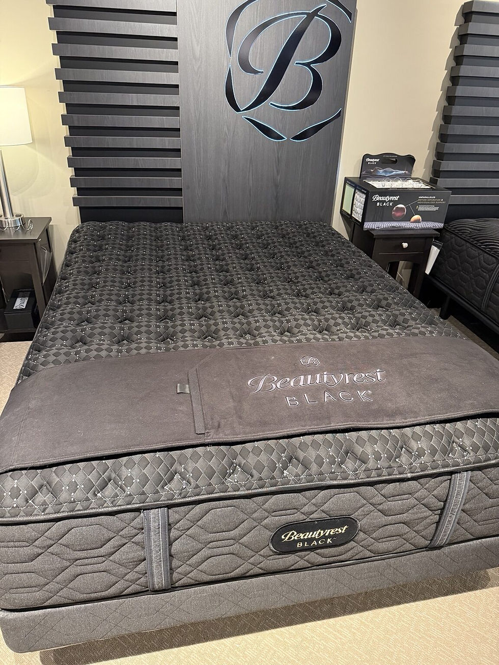 Beautyrest Black Firm photographed during Professor Goodsleep's firsthand showroom testing.