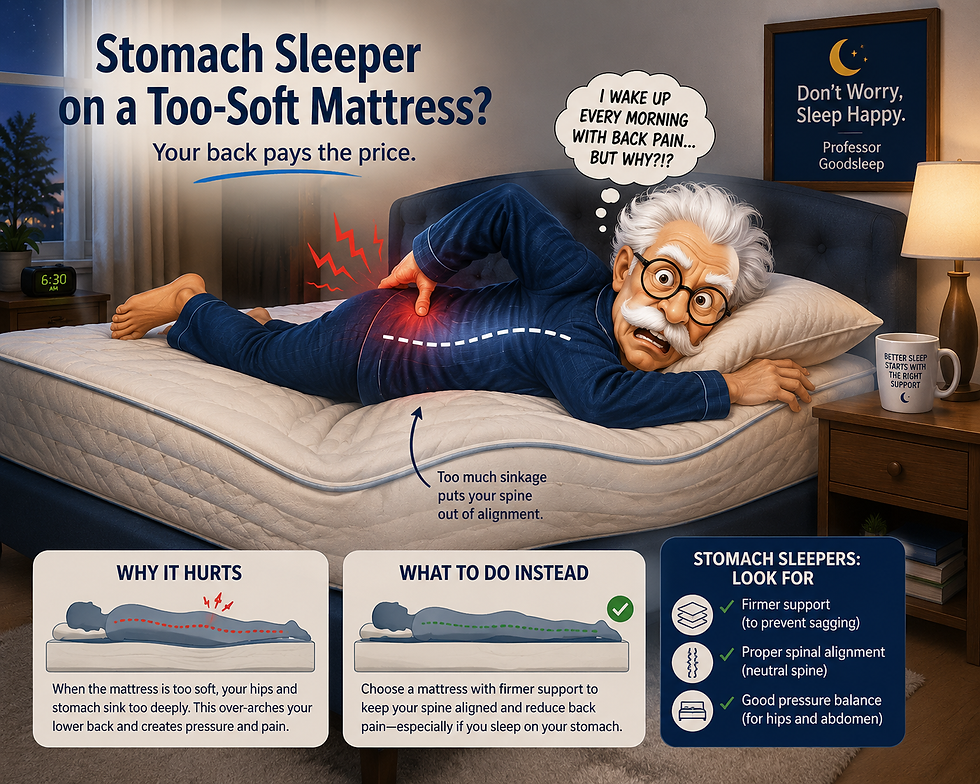 Stomach Sleepers Usually Need a Firmer Mattress