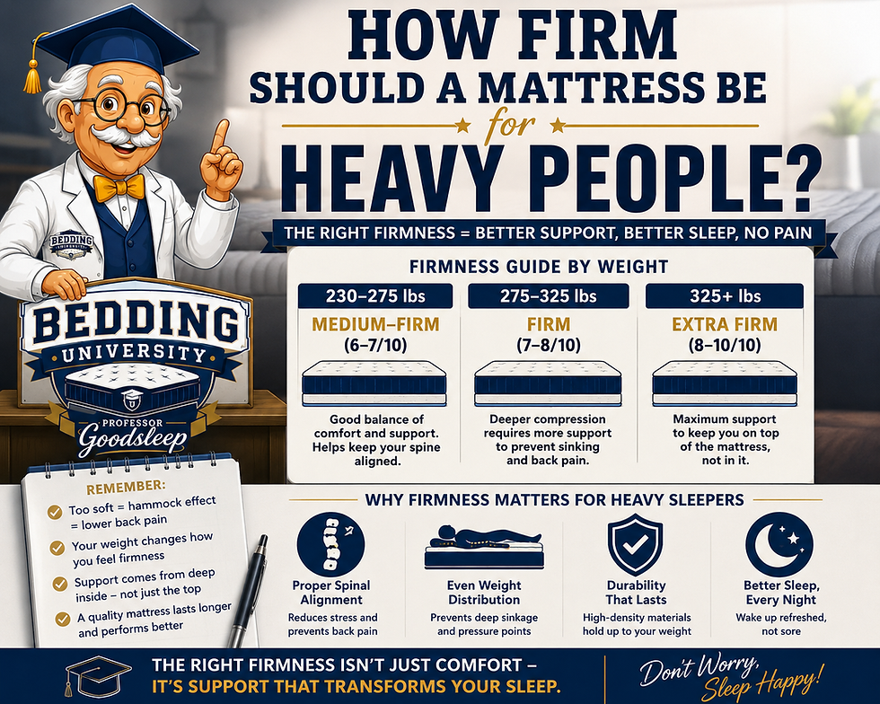How Firm Should a Mattress Be for Heavy People? The Complete Firmness Guide Based on Weight, Sleeping Position, and Real-World Experience