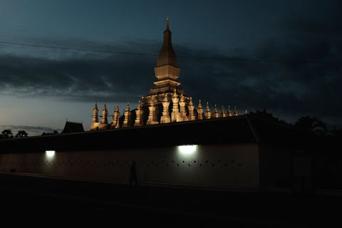 That Luang Stupa, national symbol of Laos. November 2020.