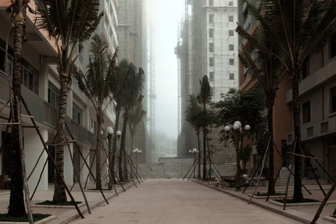 An alley in the center of Boten, Laos. November 2020.