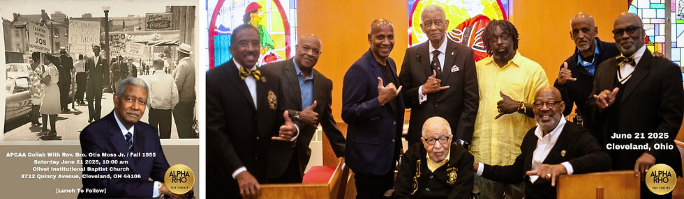 Chapter Brothers From 1970-1980s Assembled In Cleveland, Ohio To Package Historical Perspectives And The Campaign Challenge To Our Brotherhood Issued By Legendary Alpha Rho Chapter Alum Rev. Bro. Otis Moss Jr.