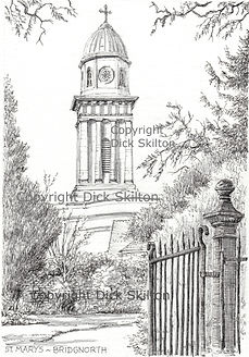 st marys church, bridgnorth, church artwork, wedding invitation, shropshire artist, shoot cards, game cards