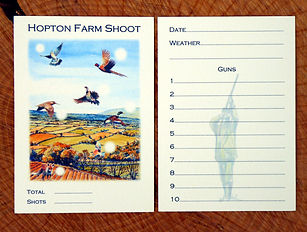 shoot card, game card, bag card, pheasant shoot card, pheasant shoot, game shoot, grouse shoot, duck shoot, bespoke cards