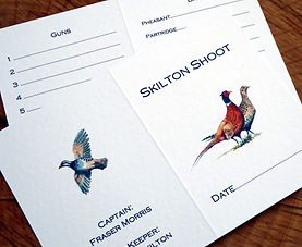 shoot card, game card, brace of pheasants, partridge