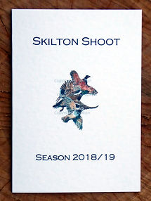 Bespoke shoot card showing the season along with pheasant, partridge and woodcock