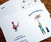 Pheasant cartoon, shoot card, game card, bespoke shooting cards. pheasant, labrador