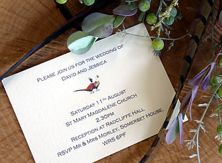 pheasant themed wedding, shoot themed wedding, pheasant invitiations, shoot cards, game cards, bag cards, pheasant cards, paper flowers