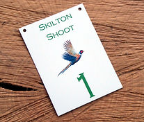 bespoke metal weatherproof peg card for game shoots andpheasant shooting