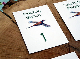 sweepstake cards, shoot cards, pheasant cards, shoot stationery, peg number cards, game cards