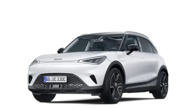 Kompakt Kleinwagen in weiss seitlich vorne