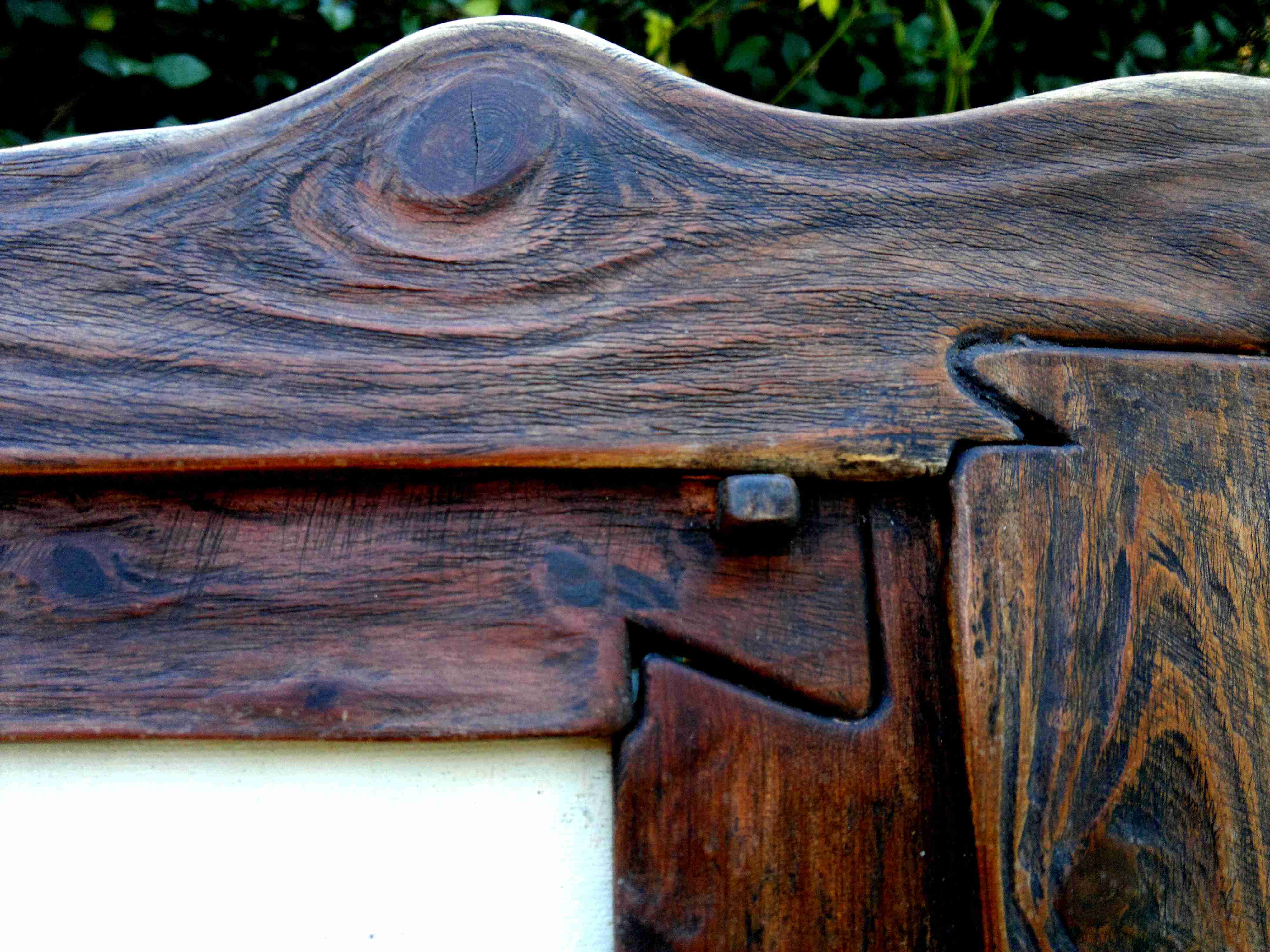Oil painting with hand carved cedar