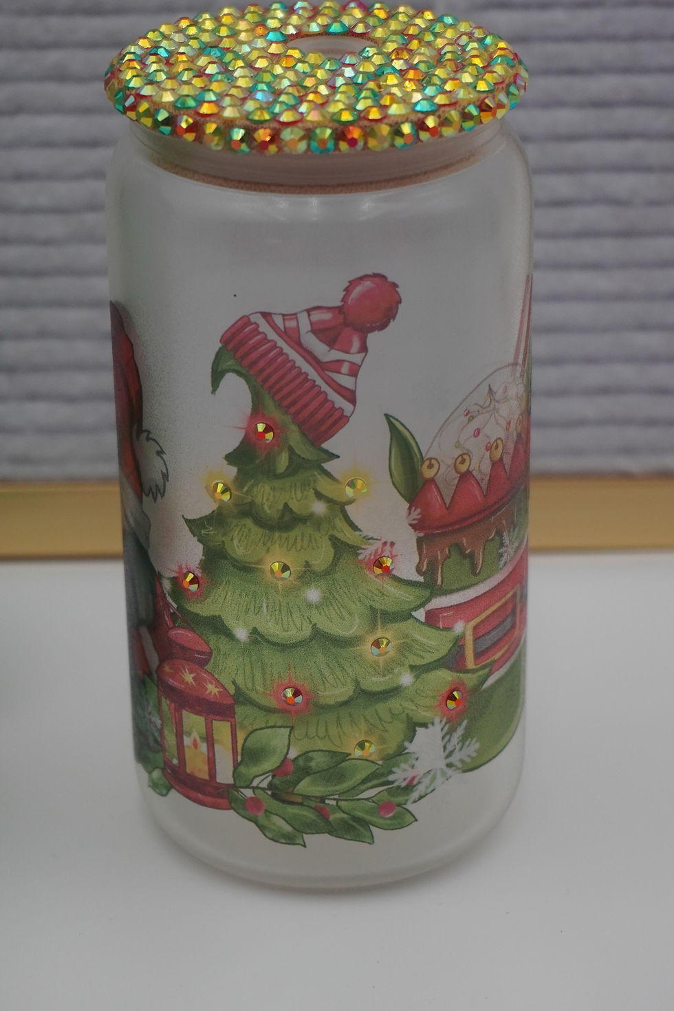 Thumbnail: "A Gnome's Christmas" Glass Tumbler