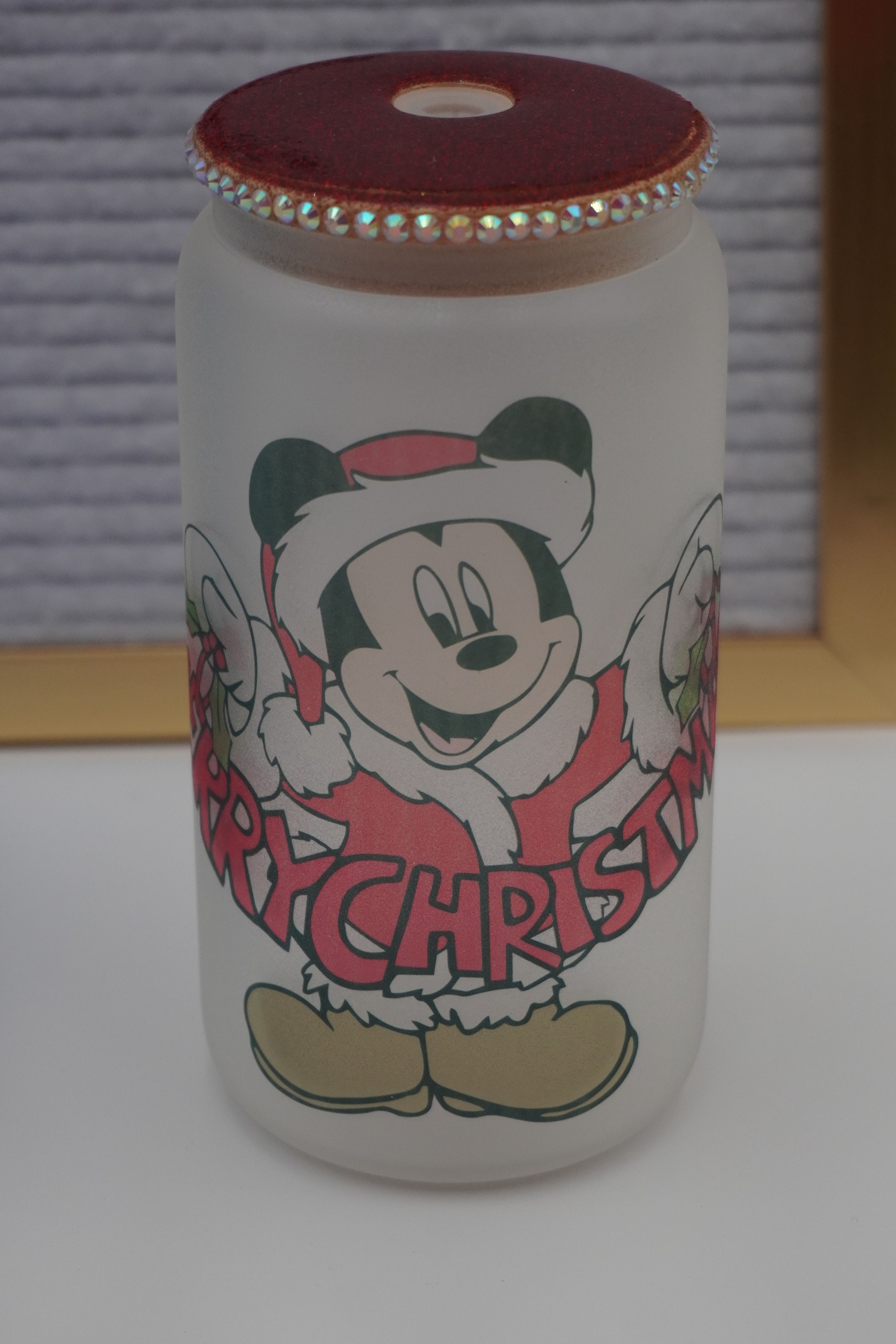 "Mickey's Christmas" Glass Tumbler