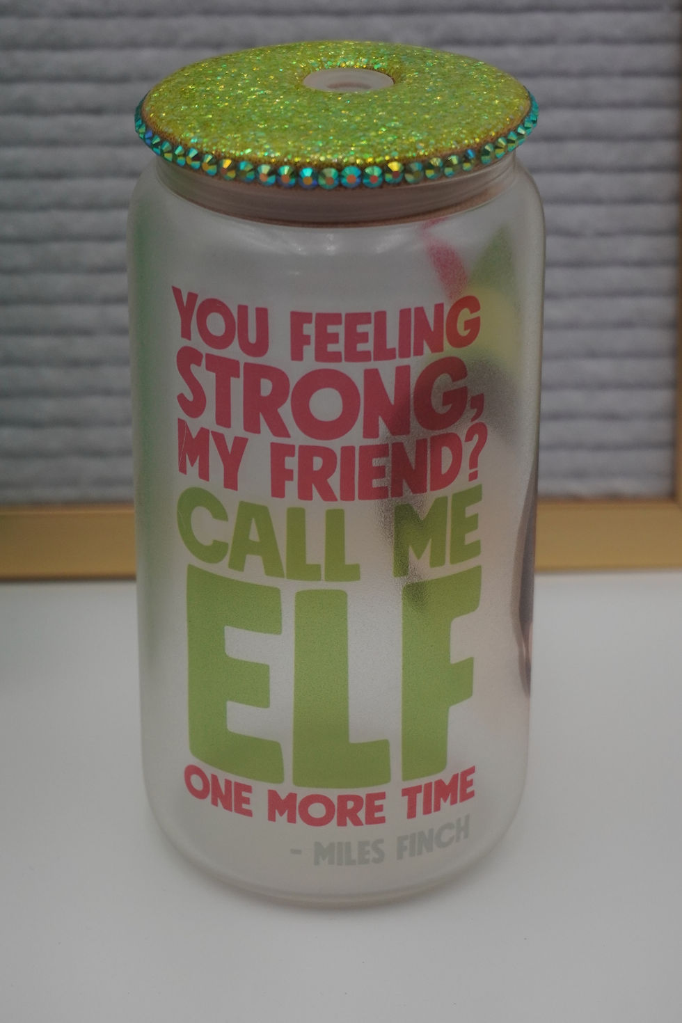 Thumbnail: "An Elf Christmas" Glass Tumbler