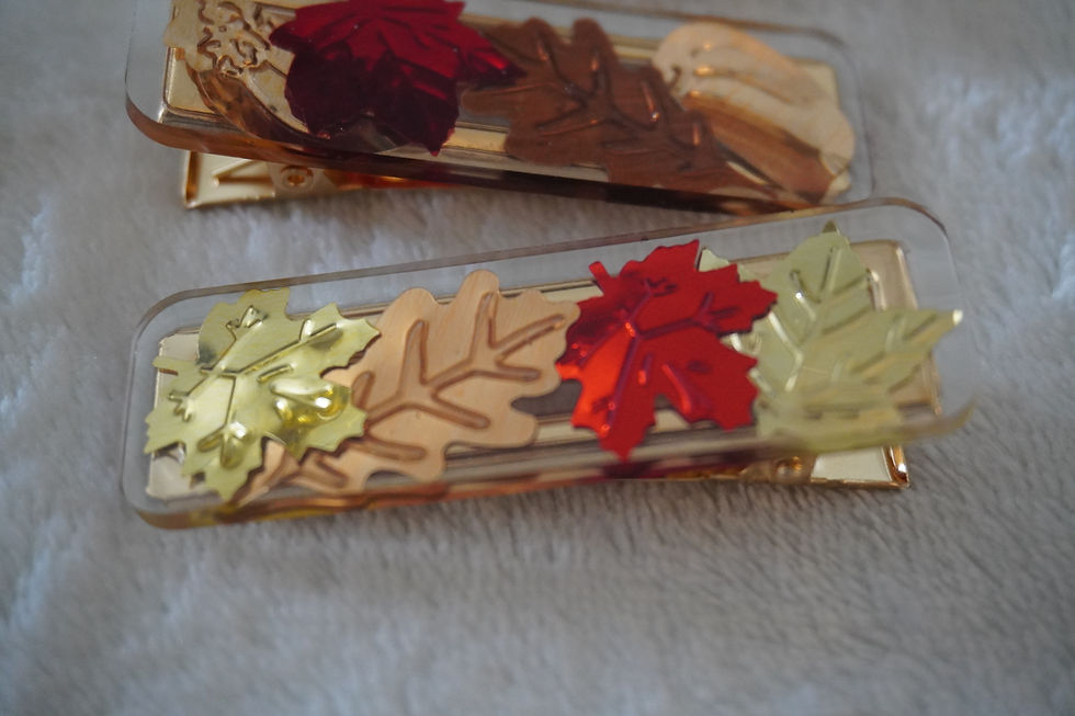 Thumbnail: "Foiled in Fall" Hair Clips
