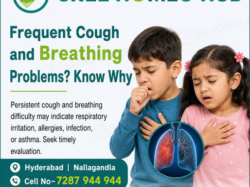 Patient experiencing frequent cough and breathing problems receiving homeopathic respiratory care at Sree Homeo Hub Hyderabad.