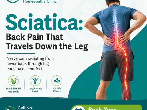 "Homeopathic treatment for sciatica and chronic lower back pain."