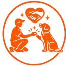 Icon representing a stronger bond between pet parents and their dogs through positive reinforcement, trust, communication, and teamwork.
