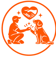 Icon representing a stronger bond between pet parents and their dogs through positive reinforcement, trust, communication, and teamwork.