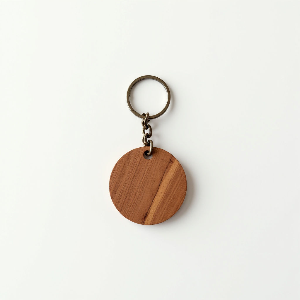 Porte-Clés Disque Bois