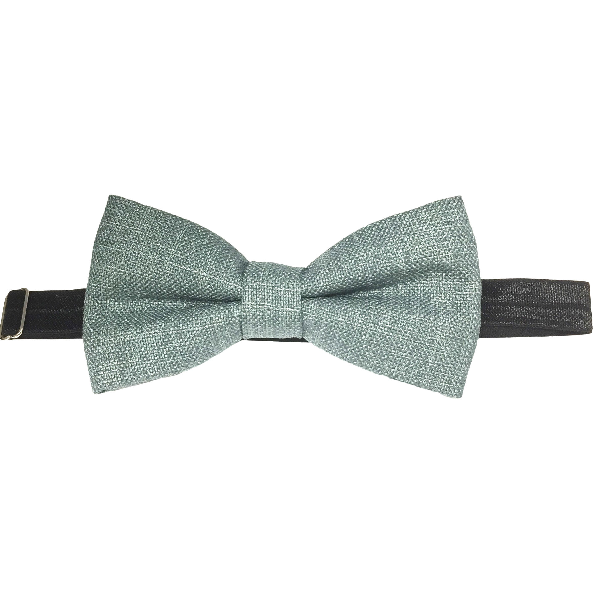 Linen Bow Tie on Elastic Neckband | Grey