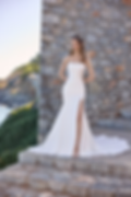 A wedding dress with seek silhouettes