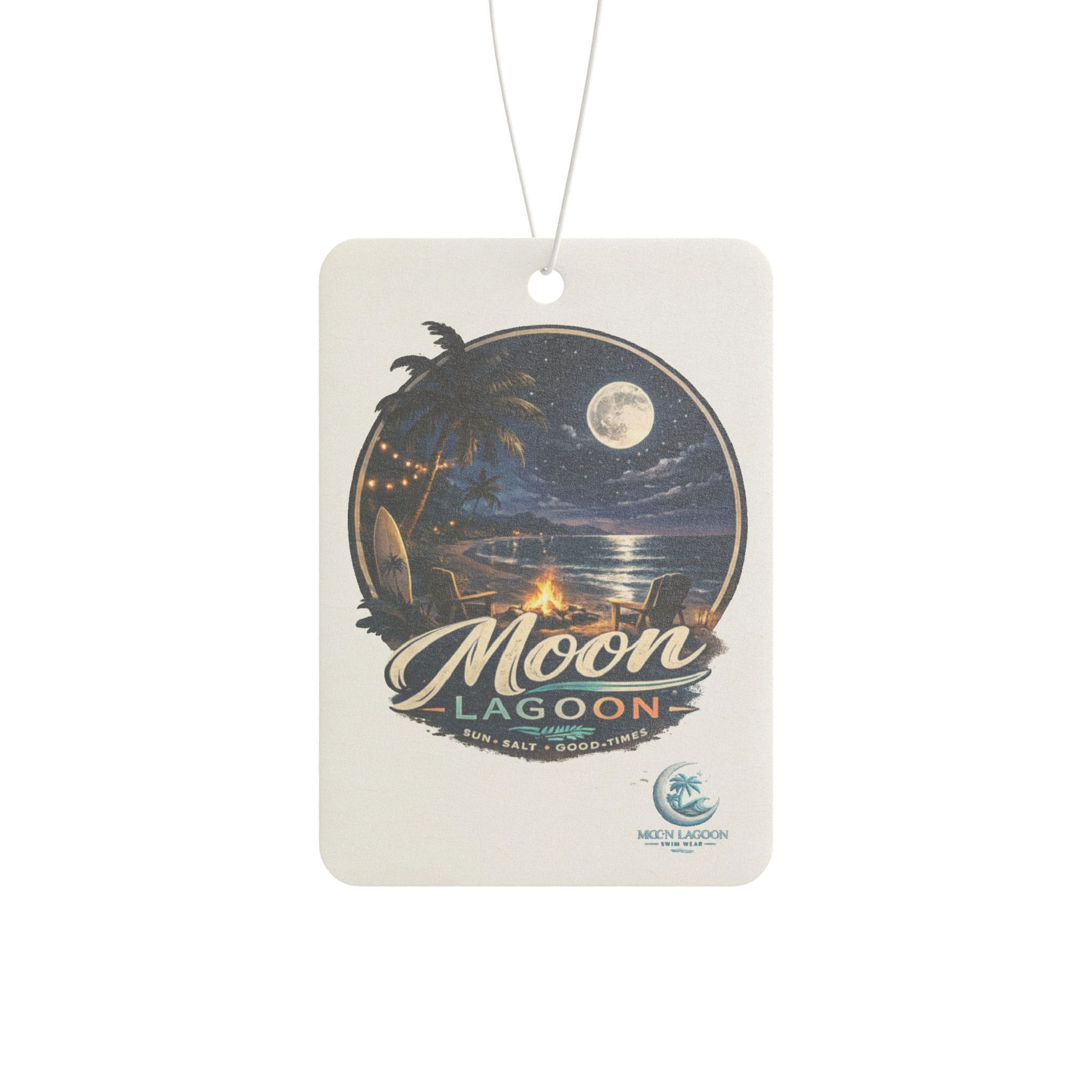 Moon Lagoon Car Air Freshener — Tropical Night Beach Scented Ornament